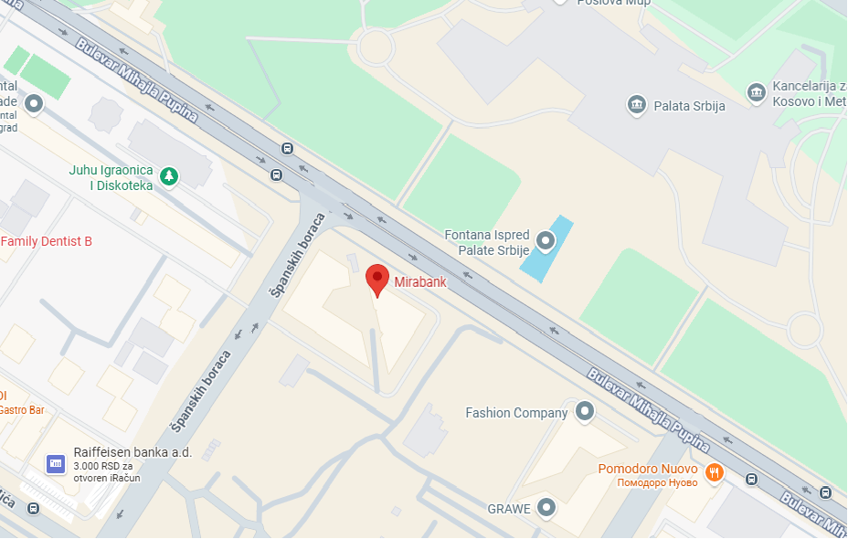 Lokacija Mirabank filijale
